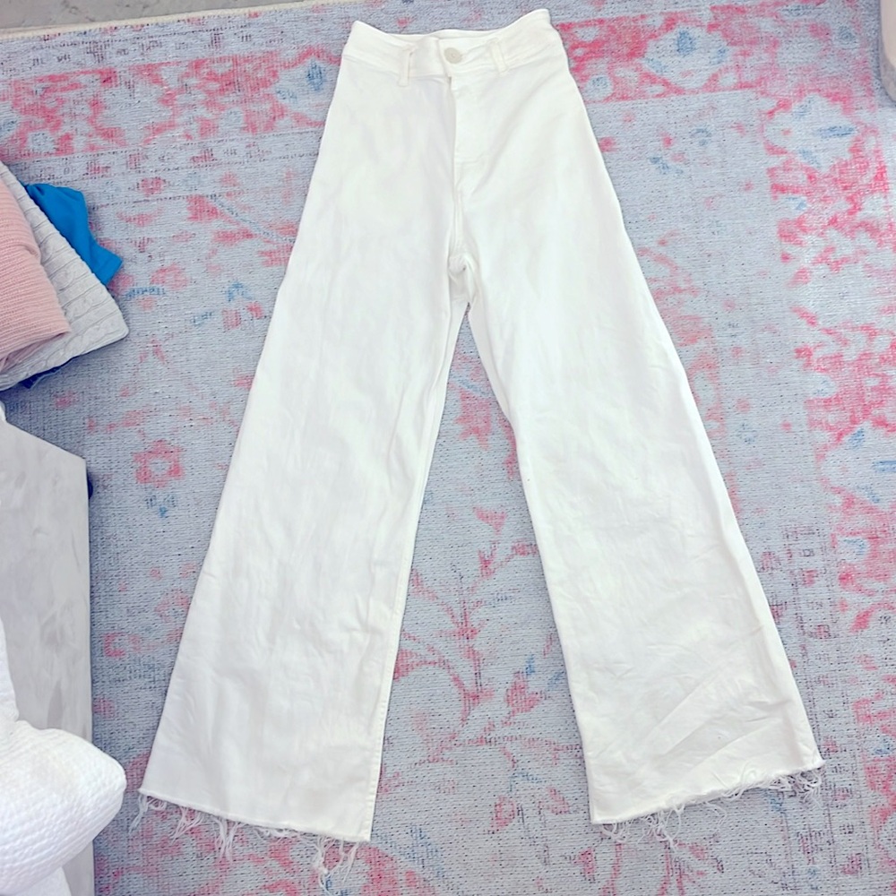 zara white pants size 0